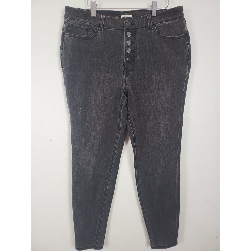 M Jeans By Maurices Black Jeans Large Womens Skinny Leg Button Fly High Rise